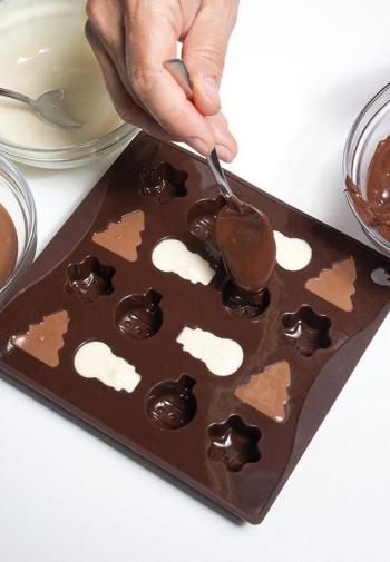 Foremka silikonowa do czekoladowych pralinek w boonarodzeniowych ksztatach - Pavoni 