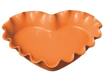 Forma ceramiczna w ksztacie serca, pomaraczowa - Emile Henry