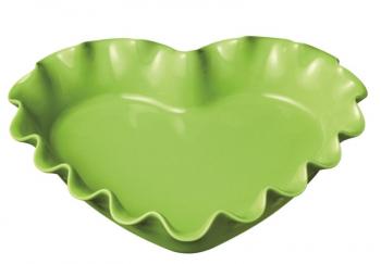Forma ceramiczna w ksztacie serca, zielona - Emile Henry