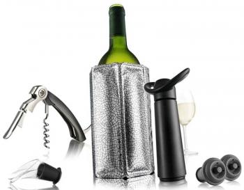 Zestaw akcesoriw do wina Essentials (6 elementw), czarny  - Vacu Vin