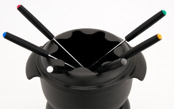 Zestaw do fondue eliwny emaliowany Cook w kolorze czarnym - Chasseur
