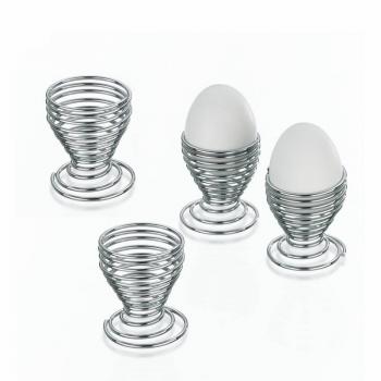 Kieliszki metalowe na jajka (komplet 4 sztuk) Globul - Kela