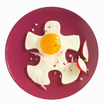 Foremki silikonowe do jajek w ksztacie puzzli (2 sztuki), fioletowy - Mastrad
