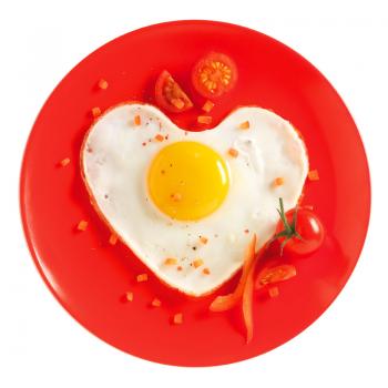 Foremki silikonowe do jajek w ksztacie serca (2 sztuki), czerwone - Mastrad