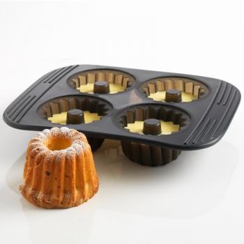Forma silikonowa do mini babeczek z dziurk (na 4 sztuki ciastek) - Mastrad