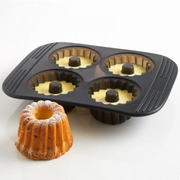 Forma silikonowa do mini babeczek z dziurk (na 4 sztuki ciastek) - Mastrad