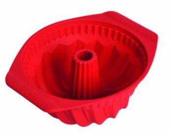 Forma silikonowa do ciasta z kominem Flexo (rednica: 25 cm), czerwona - Kaiser