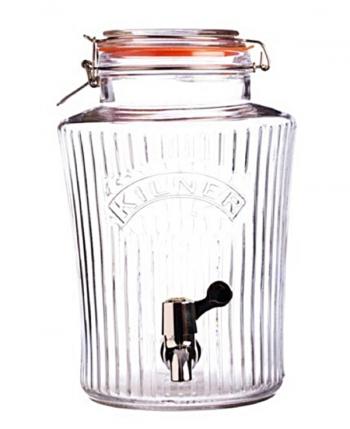 Sj szklany (dyspozytor, dozownik) do napojw (pojemno: 5 litrw) w stylu vintage - Kilner 