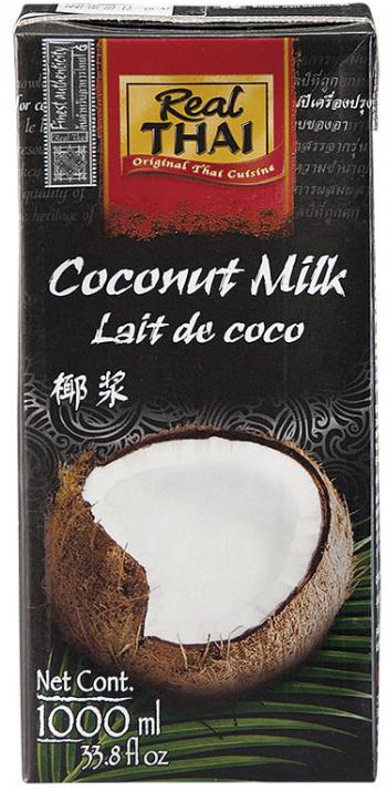 Mleczko kokosowe UHT w kartonie (1000 ml) - Real THAI