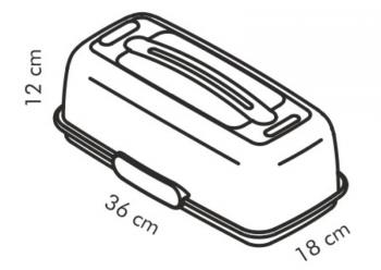 Pojemnik z wkadem chodzcym do przechowywania i transportu ciast, prostoktny (36 x 18 cm) - Tescoma
