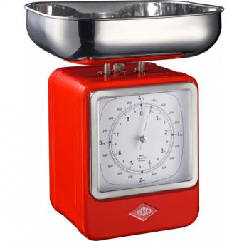 Waga kuchenna z zegarem, czerwona - Wesco - OTSW