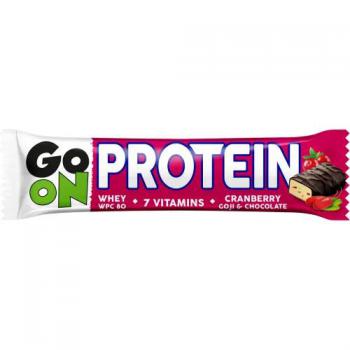 Baton proteinowy 20% z urawinami i jagodami goji (50g) - GO ON - Sante