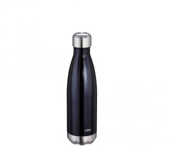 Butelka termiczna stalowa (pojemno: 500 ml), czarna - Cilio
