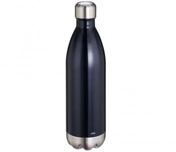 Butelka termiczna stalowa (pojemno: 1000 ml), czarna - Cilio