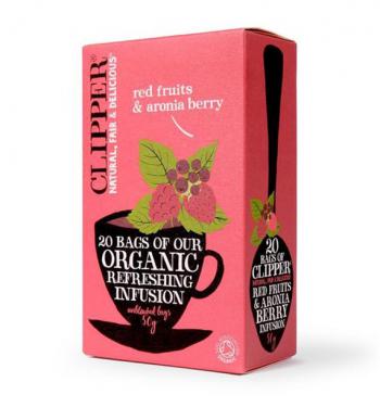 Herbata czerwone owoce z aroni, organiczna (20 torebek, 50 g) - Clipper