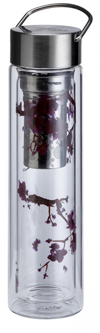 Butelka z podwjn ciank i zaparzaczem, cherry blossom (poj. 350 ml) - FlowTea - Eigenart