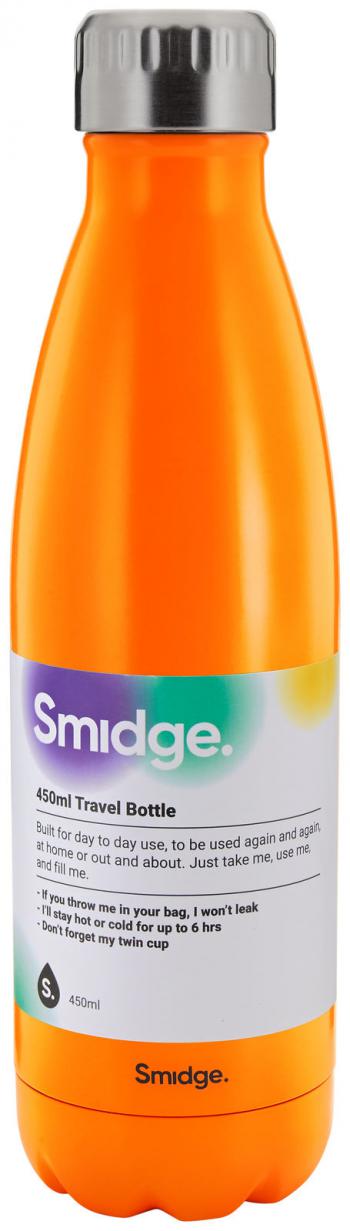 Butelka termiczna pomaraczowa (pojemno: 450 ml) - Steel - Smidge 