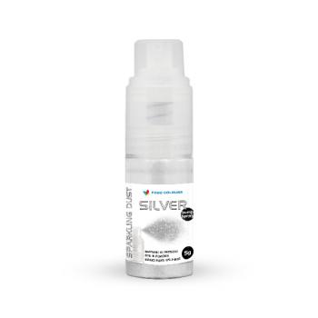 Py w butelce z pompk, srebrny Shimmering Dust (10 g) - Food Colours 