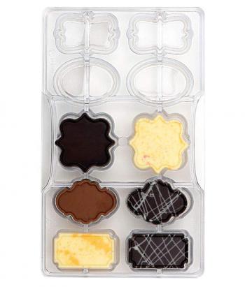 Foremka do czekoladek, etykiety (10 wgbie) - Decora