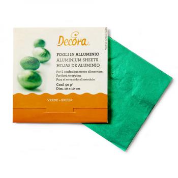 Papierki foliowe do cukierkw i pralinek zielone (150 szt. w opakowaniu) - Decora