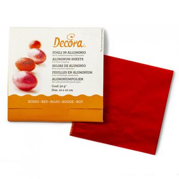 Papierki foliowe do cukierkw i pralinek czerwone (150 szt. w opakowaniu) - Decora - OTSW