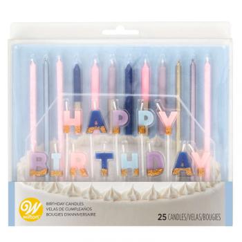 wieczki urodzinowe na tort, romantyczne (25 szt. w opakowaniu) - 2811-0-0033 - Wilton