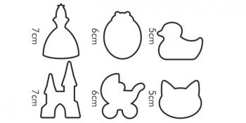 Foremki plastikowe do wykrawania ciastek (biedronka, zamek, kotek, kaczuszka, wzek i ksiniczka) DELICIA - Tescoma