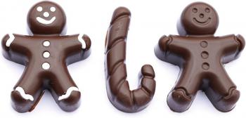 Forma silikonowa do czekoladek w ksztacie piernikowych ludzikw i cukrowych lasek (12 wgbie) - ScrapCooking - OTSW