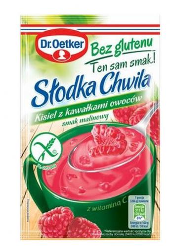 Kisiel bezglutenowy z kawakami owocw, malinowy (31,5 g) - Sodka Chwila - Dr. Oetker