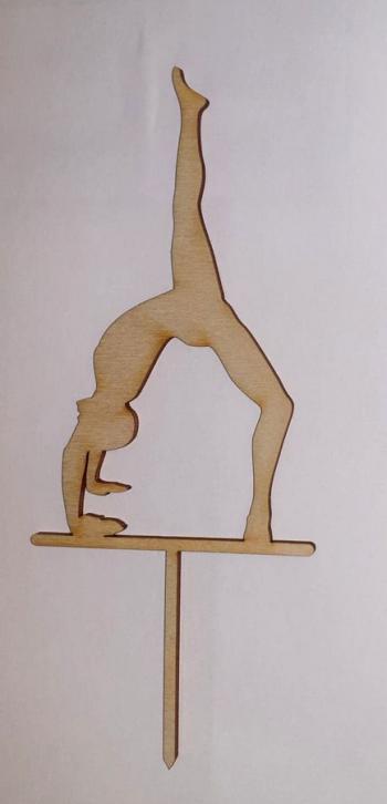 Topper ze sklejki, gimnastyczka wzr 2 (wysoko: 12 cm)  - Mill Art