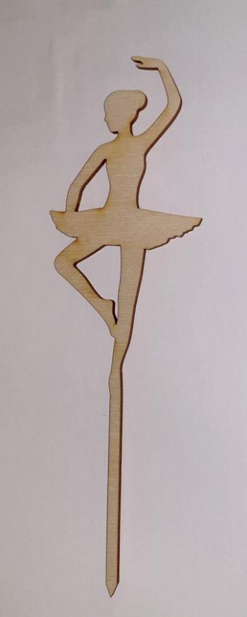 Topper ze sklejki, baletnica (wysoko: 12 cm)  - Mill Art