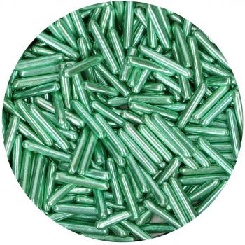 Posypka cukrowa zielone paeczki metaliczne XL (70 g) - FunCakes