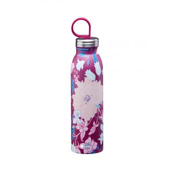 Butelka termiczna stalowa Dahlia (poj.: 0,55 l), rowa z motywem kwiatw dalii - Naito - Aladdin