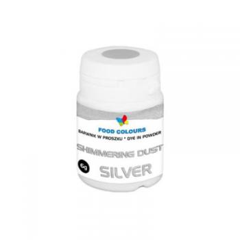 Barwnik pykowy brokatowy (6 g), srebrny - Shimmering Dust Silver - Food Colours