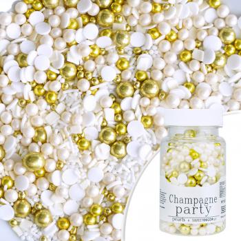 Posypka cukrowa zoto kremowa Pearls Champagne party (70 g) - SweetDecor