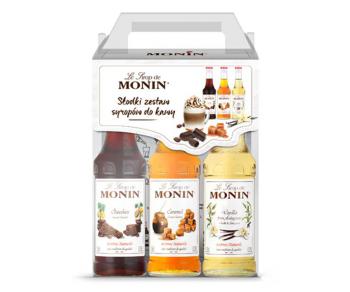 Zestaw syropw do kawy, wanilia, karmel, czekolada (3x250 ml) - Monin