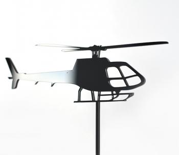 Topper z plexi helikopter (15 cm), czarny - Mill Art