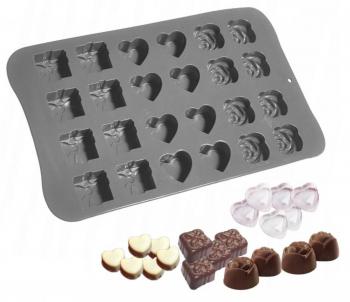 Forma silikonowa do czekoladek w trzech ksztatach - Brunbeste