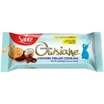 Ciasteczka owsiane kokosowe polane czekolad 170g - Sante
