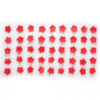 Dekoracja cukrowa, kwiatuszki jaboni czerwone (45 szt.) - Slado - NZ