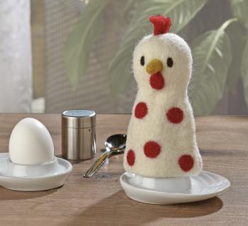 Ogrzewacz na jajko, owcza wena (wys. 13 cm) kurczak - Lana - Cilio