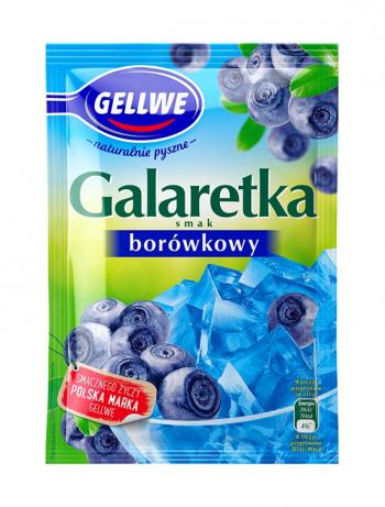 Galaretka smak borwkowy, niebieska (72 g) - Gellwe