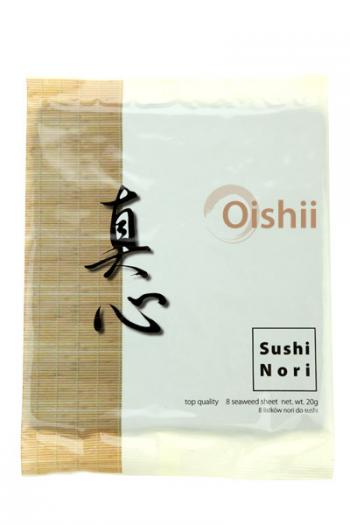 Listki alg morskich Nori - 8 sztuk (22 g) - Oishii