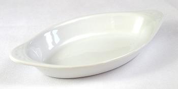Miska ceramiczna owalna biaa - Lubiana
