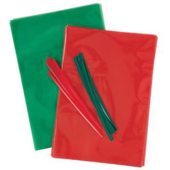 Torebki do pakowania lizakw zielono i czerwone (50 szt. w opakowaniu) - 1912-1330 - Wilton - OTSW