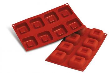 Forma silikonowa na 8 ciasteczek w ksztacie kostki z wgbieniem – Silikomart