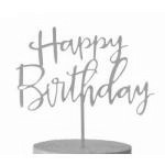 Topper akrylowy napis Happy Birthday (10 cm) bkitny -...