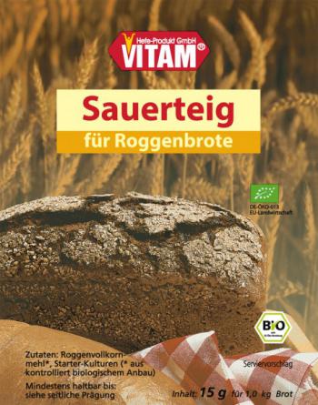 Zakwas ekologiczny do chleba w proszku (15 g) - oryginalny produkt niemiecki - Vitam
