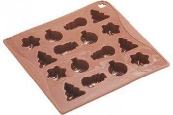 Foremka silikonowa do czekoladowych pralinek w bożonarodzeniowych kształtach - Pavoni 