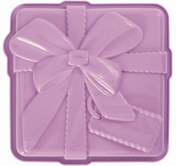 Forma silikonowa do pieczenia ciasta w ksztacie prezentu, fioletowa  - Pavoni 